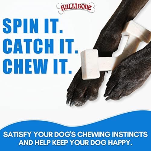 Bullibone Nylon Dog Chew Toy Spin-a-Bone - Interactive Dog Toy, Triggers Natural Instincts, and Improves Oral Health