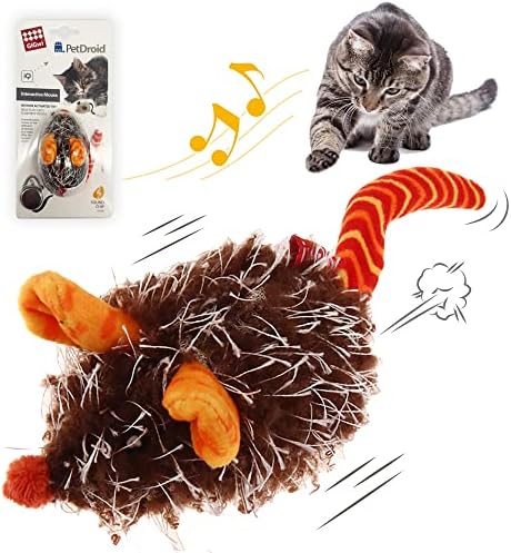 Gigwi Automatic Moving Cat Mouse Toy, Interactive Squeaky Toy for Cat Play