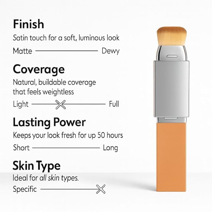 Blanc Cover Cream Stick – Korean Color Changing Foundation Stick with Volufiline & Collagen – Concealer Foundation Sticks for Dewy Skin– Makeup Foundation Stick with Detachable Brush (Natural)