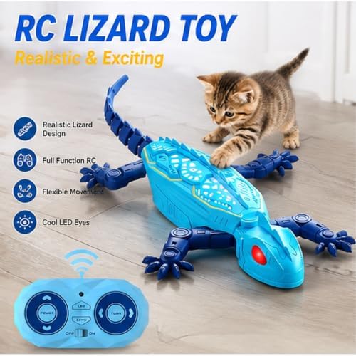 Gecko Rush Cat Toy, Remote Control Wall Climbing Cat Toy for Indoor，Green