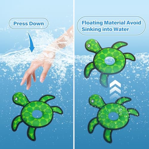 Floating Dog Squeaky Water Pool Toys Water Fetch Toys for Small Medium Dogs, Quick-Dry Waterproof, Lake & Beach Interactive Summer Dog Toy Turtle