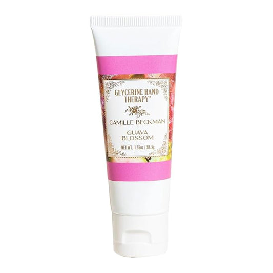Camille Beckman Glycerine Hand Therapy Cream, Guava Blossom, Ultra Moisturizing Hand Cream for Dry, Cracked Hands, Non-Greasy, Paraben-Free, Made in USA, 1.35 Ounce
