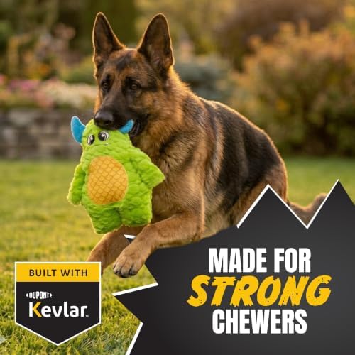 Bite Force Dog Toy - Large Durable & Strong Plush Green Monster Dog Toy, Kevlar-Reinforced for Aggressive Chewers