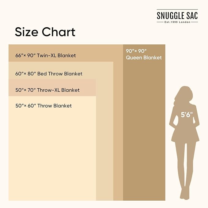 Snuggle Sac Heather Blue Bed Blanket Oversized Twin XL 66x90, Super Soft Warm Blankets for Bed, Living Room, Luxurious Microfiber Blanket Dupes, Heather Blue, 66x90