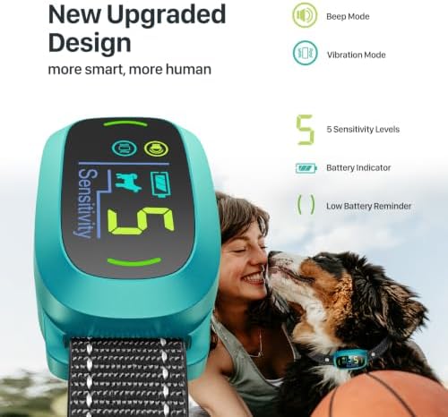 FAFAFROG Dog Bark Collar, Rechargeable Smart Collar, Anti Barking Training Collar with 5 Adjustable Sensitivity Beep Vibration, Bark Collar for Large Medium Small Dogs (Clear)