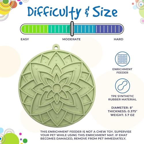 SodaPup Lotus eMat – Durable Enrichment Feeder Made in USA from Non-Toxic, Pet-Safe, Food Safe Rubber for Mental Stimulation, Avoiding Overfeeding, Fresh Breath, Digestive Health, Calming, & More