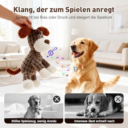 Eadwe 2026 New Dog Toys, Indestructible Plush Dog Toy, Dogs Toys for Aggressive Chewers, Dogs Squeaky Chew Toy for Indoor Pups Teething (C)