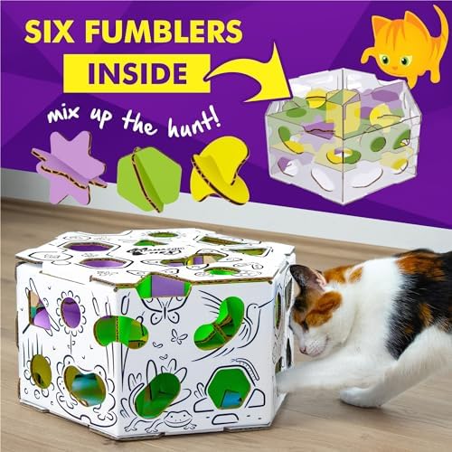 Cat Amazing HEX – Interactive Cat Treat Puzzle Box & Puzzle Feeder – Treat Maze Box for Indoor Cats – Enrichment Food Dispenser Toy!