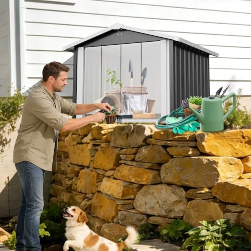 Metal Dog House Outdoor Pet Shelter with PVC Door&Vent,Black