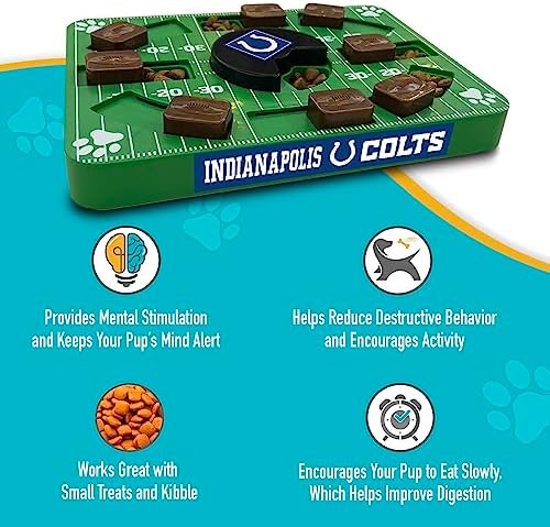 Pets First NFL Indianapolis Colts Puzzle Toy - Interactive Dog Puzzle Treat Toy