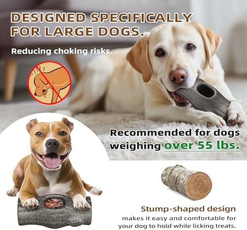 Big Dog Toys for Large Dogs and Aggressive Chewers,Toys for Refillable Frozen Dog Treat Molds,Coffee Wood Dog Chew Toys,Dog Licking Toy to Keep Them Busy,Dog Treat Jar,Dog Gifts