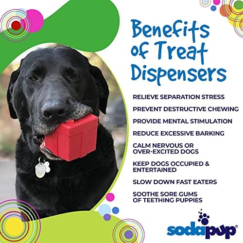 SodaPup Gift Box – Durable Dog Treat Dispenser & Chew Toy Made in USA from Non-Toxic, Pet Safe, Food Safe Natural Rubber Material for Mental Stimulation, Problem Chewing, Calming Nerves, & More