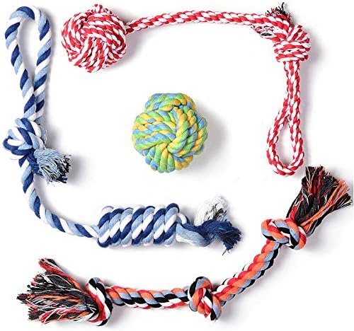 Fida Dog Rope Toys, 4 Pack Cotton Puppy Teething and Chew Toys