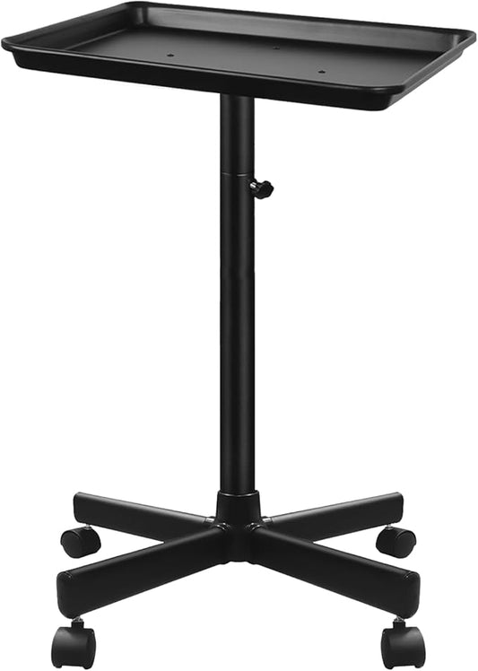 Salon Tray, Metal Feet Salon Rolling Tray with Height Adjustable, Hair Color Trays Non-Rusting