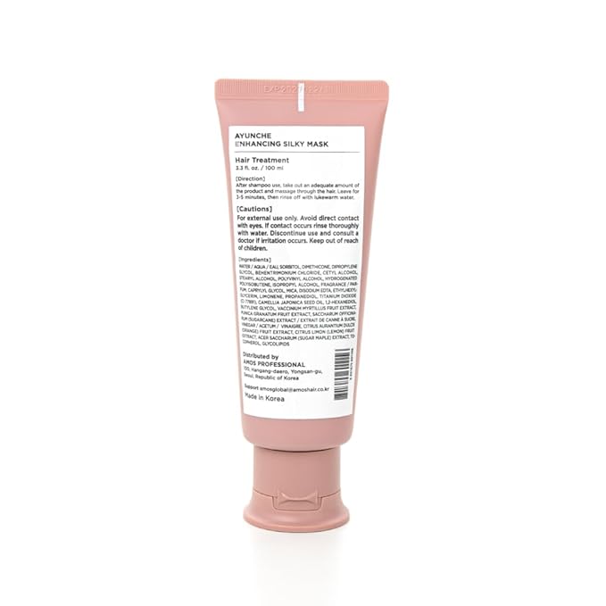 AYUNCHE Enhancing Silky Hair Mask 3.3 fl. oz. (100ml) [For Dyed & Damaged Hair] | Nourishing & Smoothing Deep Conditioner with Camellia Oil | Korean Salon Brand