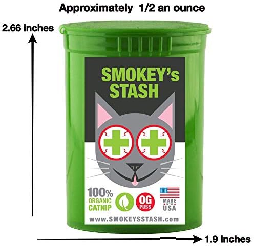 Smokey's Stash Cat Toy Interactive Catnip Dental chew cat Toothbrush refillable with Bell and Extra Catnip
