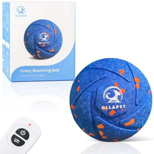 Smart Interactive Dog Toys - Auto Bouncing & Rolling Ball, 3 Interactive Modes, Chew-Resistant E-TPU Material, IPX7 Waterproof, Smart Chase Pet Toy Ball for Medium and Large Dogs - Blue