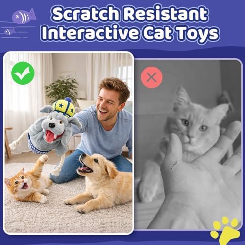 Cat Wrestling Glove, Toy with Sumo Wrestler Hand Puppet, Cat Teaser Catsumo Boredom Busting Training and Exercise Toy for Kittens, Indoor Cats