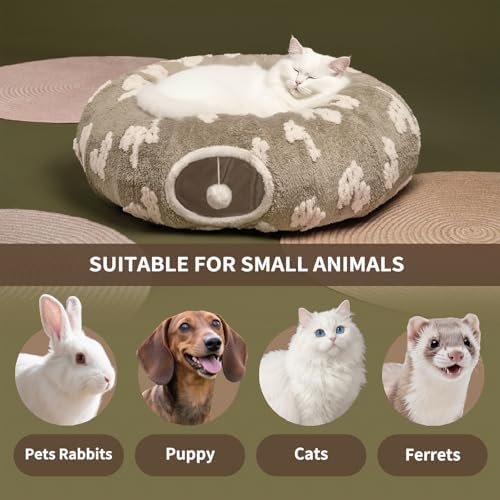 Pesen Cat Tunnel Bed with Soft Cushion for Indoor Cats and Kittens