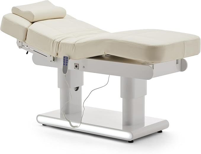 Artist hand 3 Motor Full Electric Spa Facial Beauty Bed Tattoo Medical Treatment Table Aesthetic Chair with Thermal Heated & Armrest for Salon Esthetician Doctor Podiatry