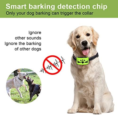 Dog No Bark Collar with Smart Detection Vibration and Harmless Shock- Rechargeable Anti Barking Device for Small Medium and Large Dog