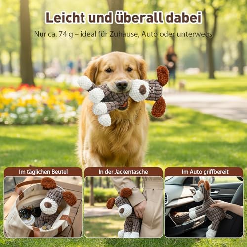 Eadwe 2026 New Dog Toys, Indestructible Plush Dog Toy, Dogs Toys for Aggressive Chewers, Dogs Squeaky Chew Toy for Indoor Pups Teething (C)