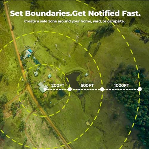 Gen 2 Dog Tracker No Subscription for Medium & Large Dogs, No Cell Service, 3-Level Virtual Fence, Up to 7-Day Tracker Battery, IP67 Waterproof, Reflective Collar, Remote Light & Sound
