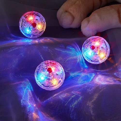 Frienda 4 Pcs Light up Cat Ball LED Motion Ghost Hunting Cat Ball(Clear)