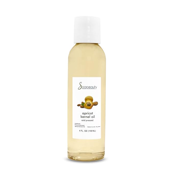 Soapeauty APRICOT KERNEL OIL Cold Pressed 100% Pure Natural Apricot Oil for Skin, Face, Hair Carrier for Essential Oils, Massage | 4 OZ