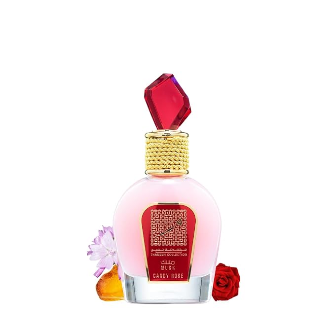 Lattafa Musk Candy Rose Thameen Collection Eau de Parfum Spray for Women, 3.4 Ounce
