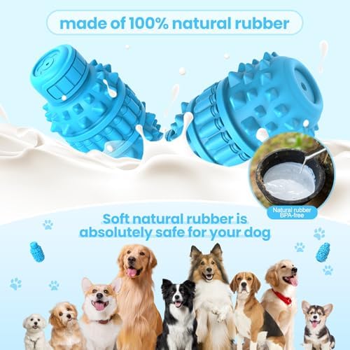 PIFFZEDO Natural Rubber Squeaky Dog Chew Toy for Large Aggressive Chewers