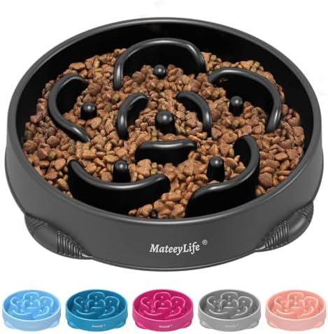 MateeyLife 1-Pack Slow Feeder Dog Bowls, 4 Cups, Dog Puzzle Feeder Bowl