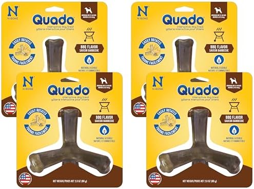 N-Bone Quado Interactive Treat, BBQ Flavor, Medium, 2.8oz (Pack of 4)