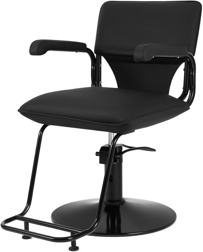 Artist hand Barber Salon Chair for Hair Stylist, Hair Styling Hairdressing Chair with Black Base with Hydraulic Pump 360 Degree Swivel, Beauty Salon Equipment, Max Load 330 LBS