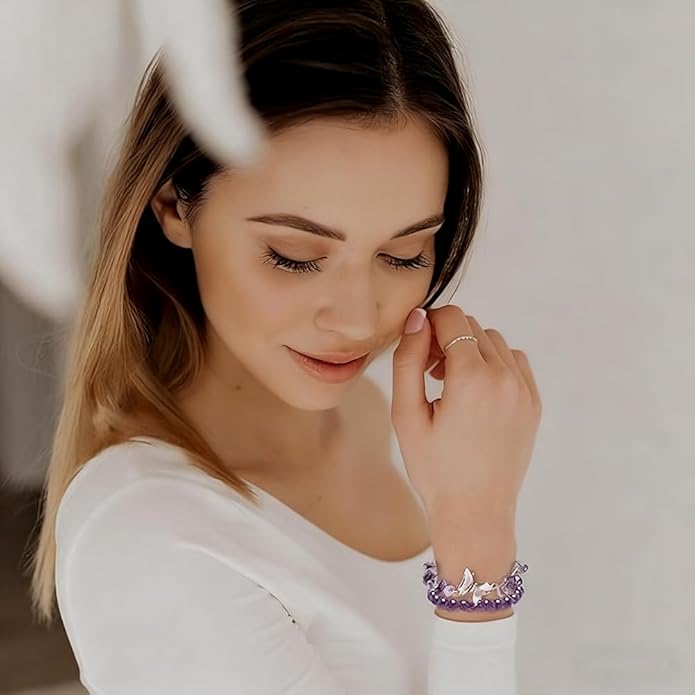 Bracelet, Adjustable Healing Stone Crystal Bracelets Beaded Bracelet Relax Anxiety Gifts For Women