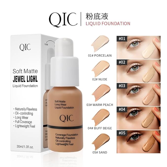 24HR Flawless Liquid Foundation Makeup - Soft Beige | Full Coverage, Weightless Matte Finish, Hydrating & Long Lasting Foundation, Transfer-Resistant, For All-Day Wear (04)