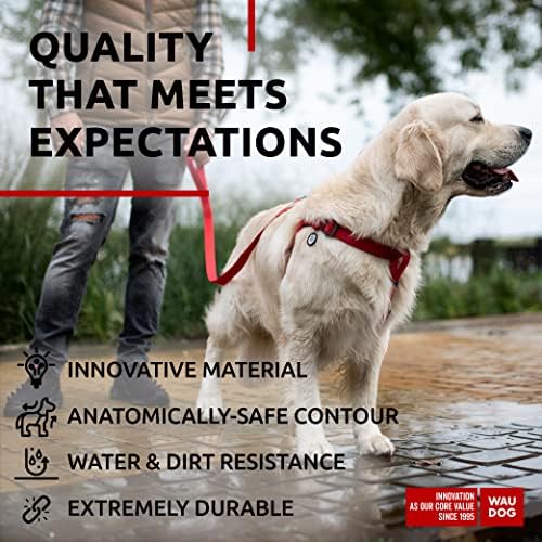 WAUDOG Waterproof Dog Harness with QR Code Tag & Metal Clasp