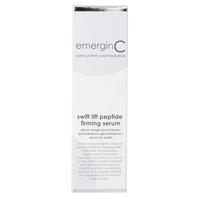 emerginC Swift Lift Peptide Firming Serum - Intensive Age Fighting Serum with Hyaluronic Acid + Plant Extracts - Addresses Visibles Signs of Aging + Wrinkles (1 Ounce, 30 ml)