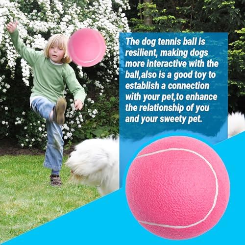 9.5" Large Dog Tennis Balls (2-Pack), Inflatable Toy with Pump