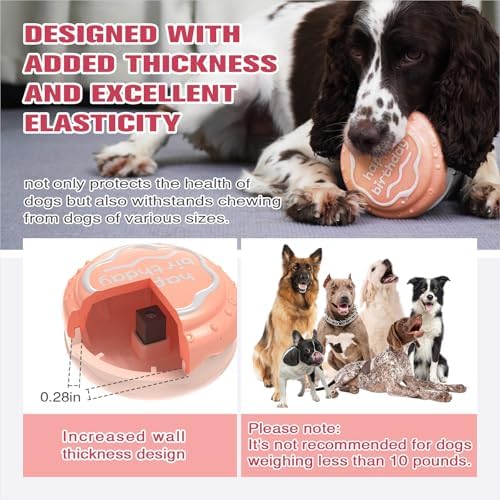 TLKNG Large Size Cake Squeaky Dog Toy for Medium/Large Dogs Breed Aggressive Chewers Durable Bouncy Pink Squeak Toys