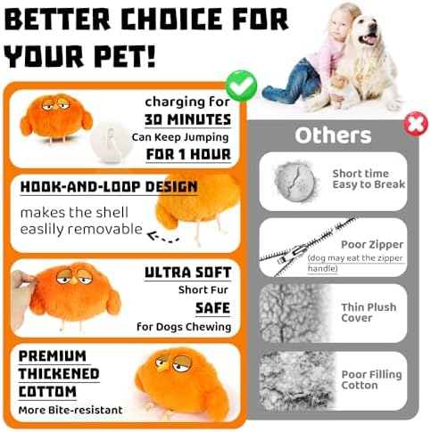 Interactive Dog Toys Rechargeable Moving Puppy Toys to Keep Them Busy, Touch Activated Puppy Toys, Puppy Dog Birthday Gifts, Electric Plush Entertainment Toy for Small & Medium Dogs