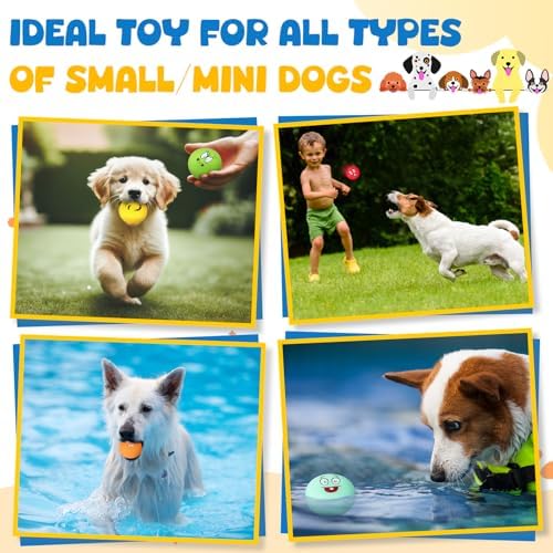 Hungdao 20 Pack Squeaky Balls Soft Latex Dog Toys Puppy Chew Play,Face