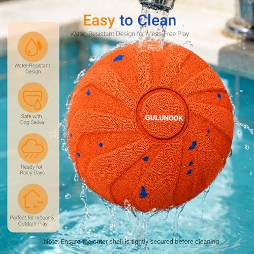 Interactive Dog Ball Toy, Automatic Rolling & Bouncing, 3.2" Orange, E-TPU