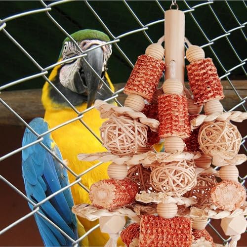 Bird Toys,Natural Corn Stick Parrot Toys Hanging in Bird Cages