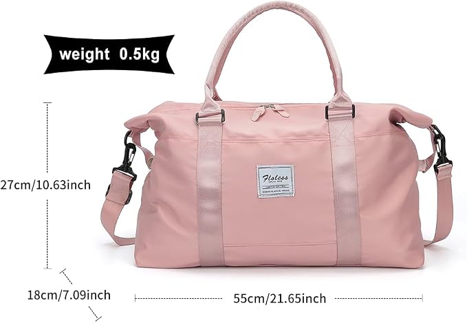 Travel Duffel Bag, Carry On Overnight Weekender Bags for Women | Travel Bag with Wet Pocket & Trolley Sleeve, For Spirit Airlines 18x14x8 Personal Item Bag
