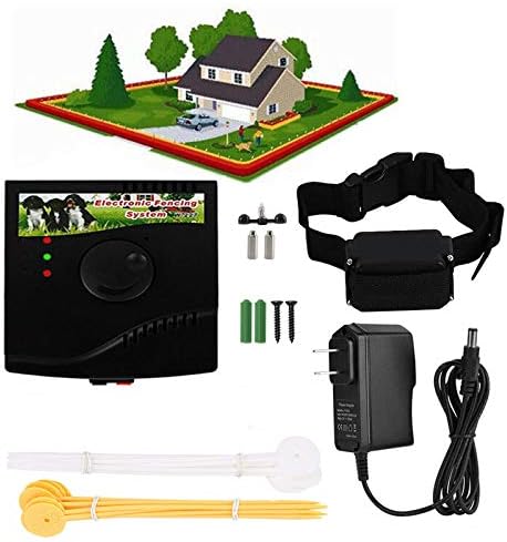 In-Ground Electric Dog Fence, Pet Containment System Waterproof Training Collar Receivers with 300m Underground Boundary Wire, Shock Tone Correction for Small Medium Large Dogs,for1dog