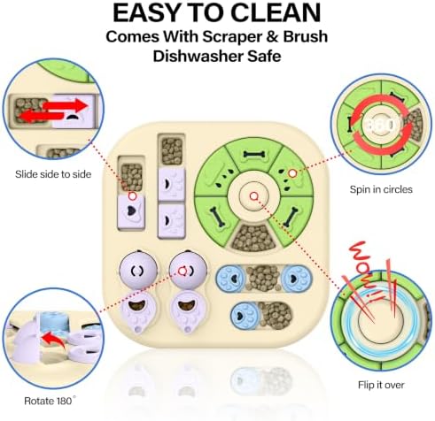 Easy-Clean Dog Puzzle Toy: 11"*11" Anti-Slip, for Small/Medium Dogs