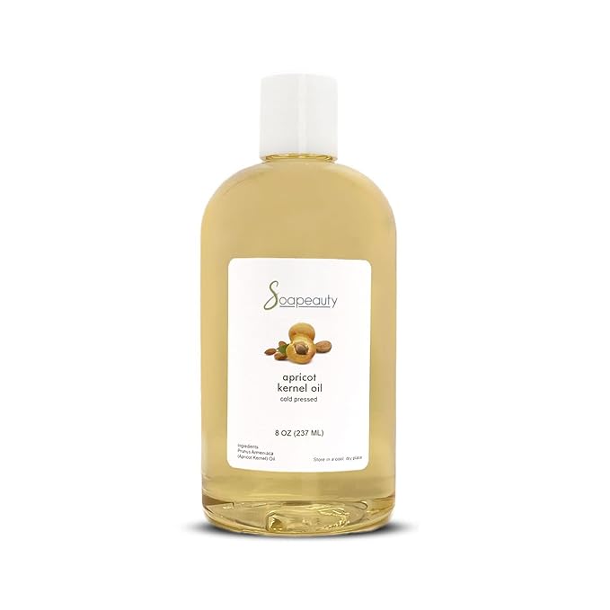 Soapeauty APRICOT KERNEL OIL Cold Pressed 100% Pure Natural Apricot Oil for Skin, Face, Hair Carrier for Essential Oils, Massage | 8 OZ