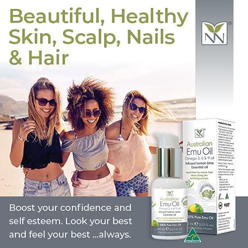 Y Not Natural Pure Emu Oil - Organic Moisture for Face, Body, Hair, Scalp & Nails - Rich in Omega 3-6-9, Vitamins & Essential Minerals - Australian Emu Oil (60ml) 2.03 fl oz - Lemon Lime