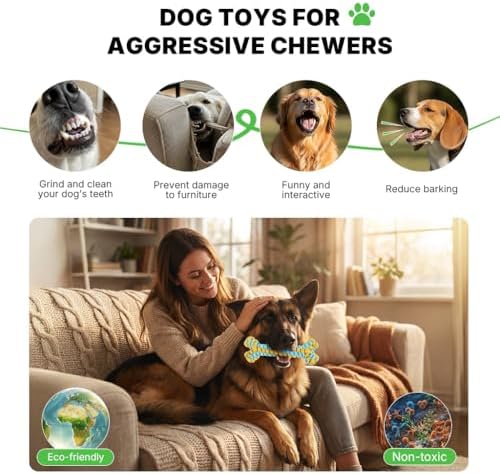 Dog Chew Toys, Knot Rope Dog Braid Bone Toy, Glow in the Dark Dog Toys